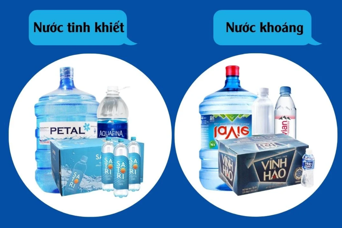 Nên chọn uống nước khoáng thiên nhiên hay nước tinh khiết ?