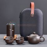 Bộ bình trà gốm có túi đựng