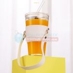 Ly thủy tinh bọc da 450ml có quai Gorgous