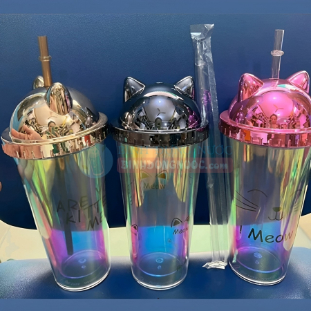 Ly đựng nước 2 lớp Meow