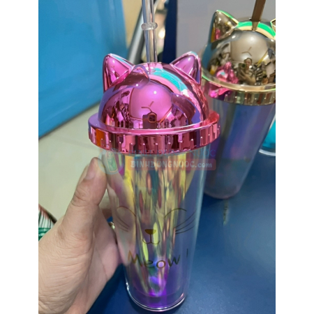 Ly đựng nước 2 lớp Meow
