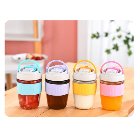 Ly đựng nước thuỷ tinh bọc cao su 350ml