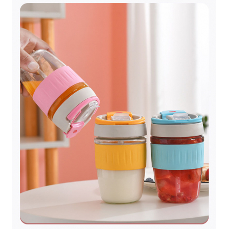 Ly đựng nước thuỷ tinh bọc cao su 350ml