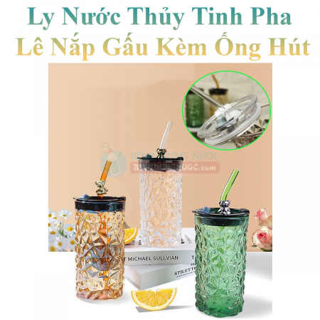 Ly thủy tinh pha lê hình gấu