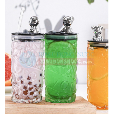 Ly thủy tinh pha lê hình gấu