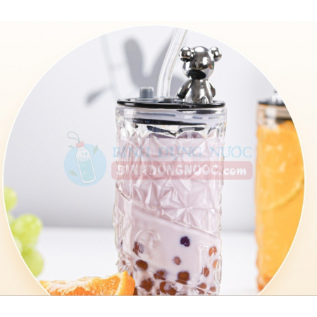 Ly thủy tinh pha lê hình gấu